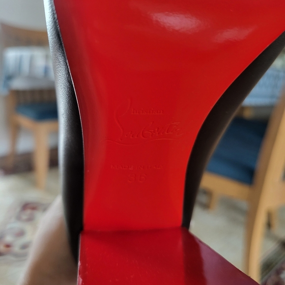 Christian Louboutin Black and Red Heeled Boots with Signature Sole - Picture 10 of 13